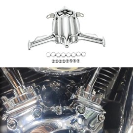 HDBUBALUS Motorcycle Chrome Tappet/Lifter Block Accent Cover Fit for Harley Twin Cam Street Glide Road King Electra Glide 99-16 Dyna Breakout 99-17