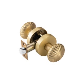 NCSEN Gold Interior Door Knobs, Non Locking Door Knob Door Handles for Hall & Closet, Passage Seashell Knobs