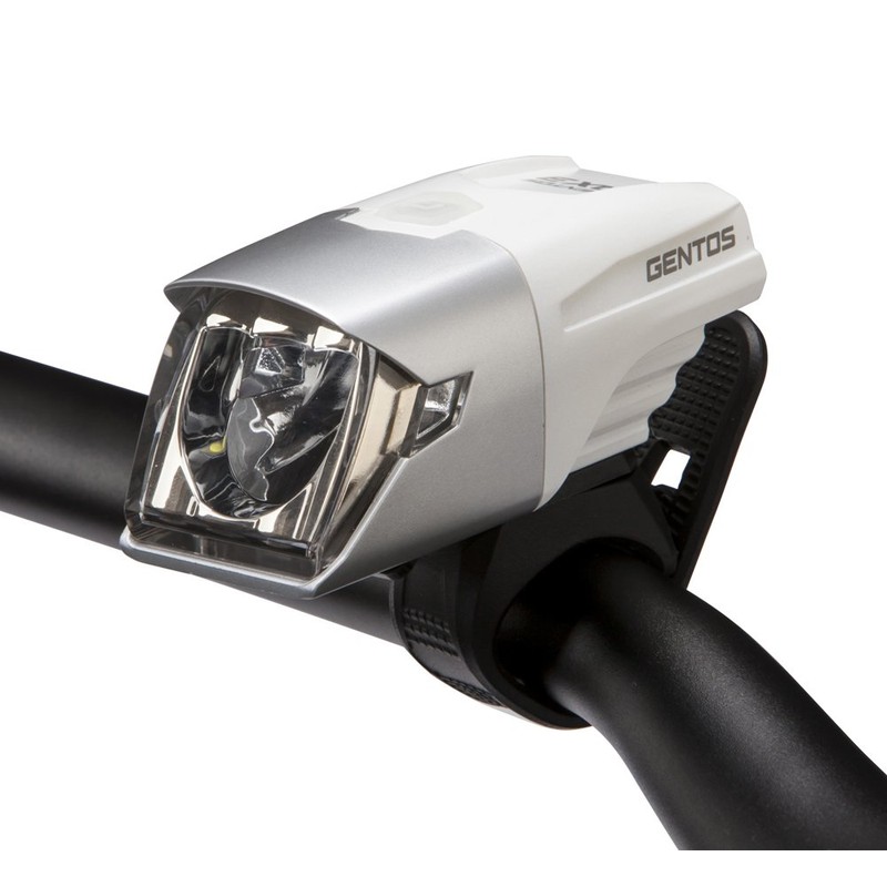 GENTOS(ジェントス) USB充電式バイクライト AX 003MW 【明るさ90ルーメン/実用点灯3.5時間】 メタルホワイト AX-003MW ANSI規格準拠