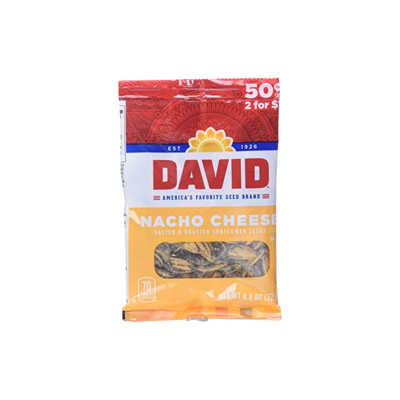 David Seed Sunflower Seeds, Nacho Cheese, 0.8 Ounce, 36 count