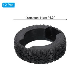 PATIKIL Tire Business Card Holder for Desk, 2Pcs Business Card Holders Rubber Plastic Card Stand Organizer Cards Display for Office Exhibition, Black