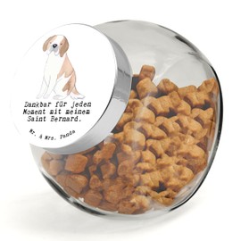 Mr. & Mrs. Panda Leckerli Glas Saint Bernard Moment L 870ml - Geschenk, Hunderasse, Leckerli Dose, Hundeleckerlies Behälter, Leckerli Glas Katze,