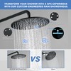 MEDIOMI Solid Metal Large Rain Shower Head, Round High Flow