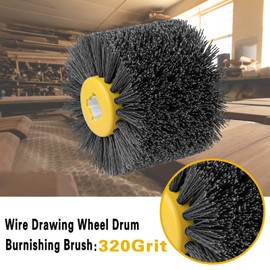 Shineboc Sanding Brushes, 320 Grit 120 x 100 mm Nylon Brush, Polishing Brush for Woodworking, Grit Brush Bristle Brushes for Satin Machine, Wire Drawing Wheel (Grey)