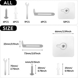 6 Sets Furniture Wall Anchor, Tilt Protection, Anti-Tilt Fixator, Furniture Tilt Lock Set, Wall Fixture with Tilt Lock for Baby Lock Furniture Anchor, Wardrobe, Shelf(with Wrench)