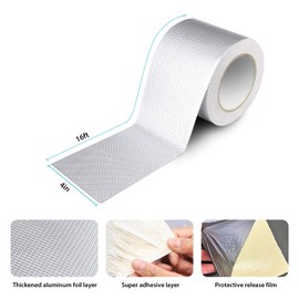 360Tronics Super Waterproof Butyl Tape 4 Inch, 4" x 16ft Super Sticky Aluminum Foil Tape Leakproof Sealant Tape for Metal Roofing, RV Roof Repair, Gutter Leak, Boat, Pipe, Window & Glass Sealing