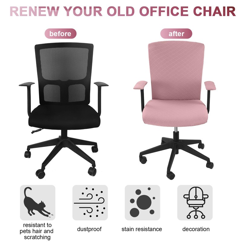 Tallew 4 Pcs Office Chair Covers Set Computer Universal Protective