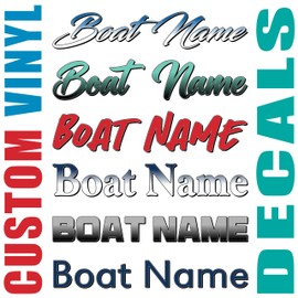 Custom Vinyl Boat Name Decal, Create Your Own Graphic Premium Marine Vinyl Lettering CTDP (Extra Long 18-24 Letters)