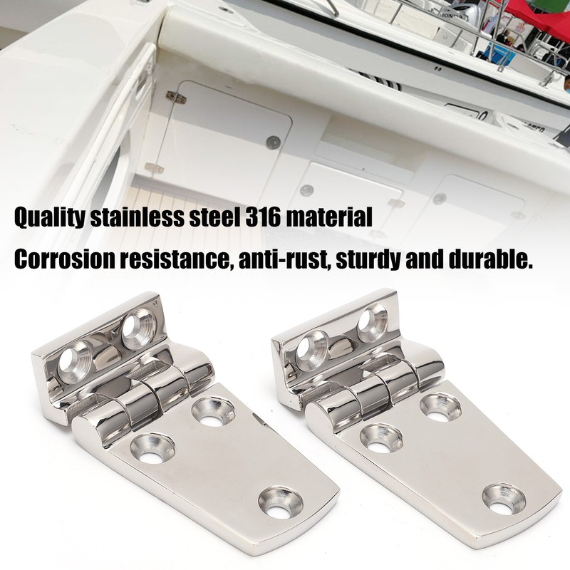 2Pcs Boat Hinges Stainless Steel Ship Door Durable Polishing AntiRust