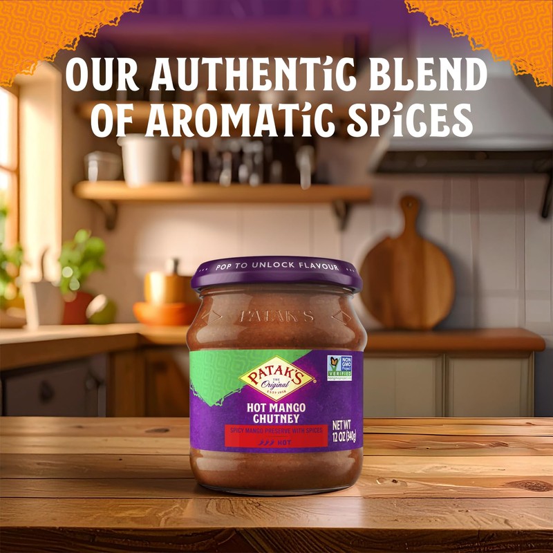 Patak’s Hot Mango Chutney - Sweet & Spicy Mango Chutney