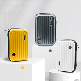 CERFFOOL Small Carrying Case for Insta360 Flow/Flow Pro PU Hard Case Protector Storage Bag Travel Bag Portable Bag with Side Strap Wrist Strap Inner Mount for Action Camera Accessories, gray, Compact