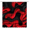 AMFD Black Red Shower Curtain Modern Abstract Geometric 3D Gradient