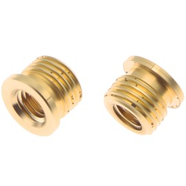FDXGYH 2 Pcs Male 1/8 IP (3/8") to Femle 1/4-27 Lamp Finial Cap Tapped of Top Adapter Copper Lamp Holder Finial Full Thread Adapter