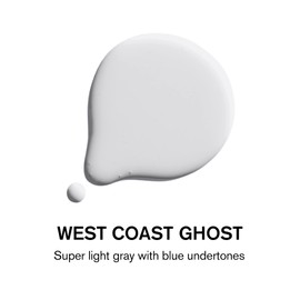 BACKDROP | Premium Interior Paint | Standard Semi Matte, Low Sheen Finish | Self-Priming, Low VOC, Green Wise Certified | WEST COAST GHOST – Super Light Gray With Blue Undertones | 0.5 Gallon