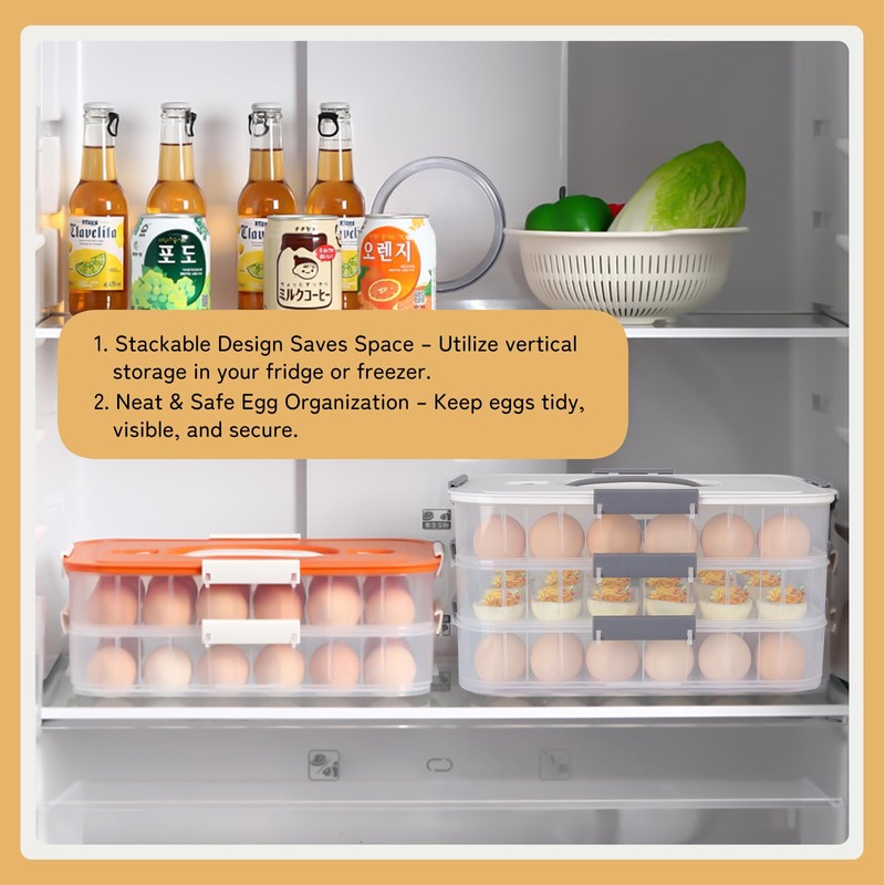 Splotiva Deviled Egg Container with Lid, 36 Slots Egg Tray