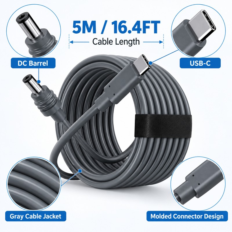 5M USB-C to DC Power Cable for Starlink Mini –