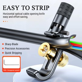 Uadme Armored Cable Stripper, 8-30mm FTTH Coax Mid Span Radial Cutter, Slitting Ring Fiber Optic Cable Stripper Tools for Circular and Vertical Cutting