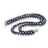 Eliana Black 6-7mm Double Strand A Quality Freshwater 925 Sterling