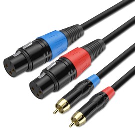 ZIWAI Dual XLR Female to Dual RCA Male, 2 RCA to 2 XLR Male HiFi Stereo Audio Connection Microphone Cable Wire Cord Path Cable, 3.3 Feet