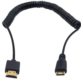 Duttek Mini HDMI to HDMI Cable, HDMI to Mini HDMI Cable, Ultra-Thin HDMI Male to Mini HDMI Male Coiled Cable Support 4K Ultra HD, 1080p, 3D,for Projector, Monitor, Camcorder(HDMI 2.0) (2.5M/8.2FT)