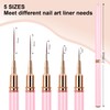 LEDSUUEI Nail Art Liner Brushes（Pink）