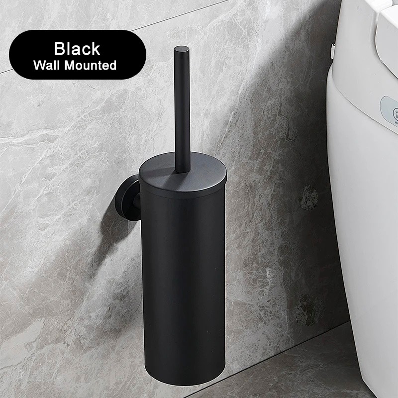 FALANGSHI FR07 Stainless Steel Toilet Brush and Holder Set, Brushed