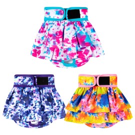 wegreeco Dog Diapers Female (3 Pack), Highly Absorbent Puppy Doggie Dog Diapers for Period, Washable Doggy Diapers for Dogs in Heat, Incontinence, or Excitable Urination (Colorful, X-Large)