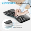 OMOTON Ergonomic Wireless Keyboard, Cushioned Wrist Rest, Rechargeable, USB Connectivity,
