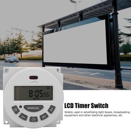 Timer Switch, L701‑12V High Precision Intelligent Digital LCD Timer Switch, Micro‑Computer Control Electronic Timer, 180 Days Memory, for Light Box, Broadcasting Equipment and electrical appliances