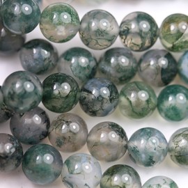 Natural Gemstone Beads for Making Jewellery Energy Healing Crystals Jewelry Chakra Crystal Jewerly Beading supplies Moss Agate 6mm 15.5inch About 58-60 Beads