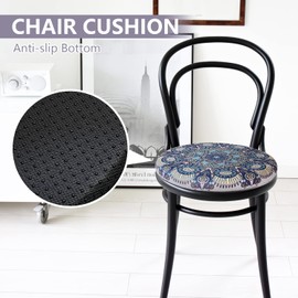 Gumcoly Round Chair Cushion 13 Inch, Detachable Memory Foam Seat Cushion,Circle Stool Cushion, Anti Slip Chair Pad with Removable Cover Peacock Blue