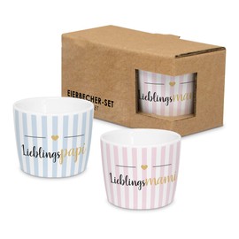 ReWu Egg Cups Set of 2 Favourite Parents, Favourite Mummy and Favourite Papi