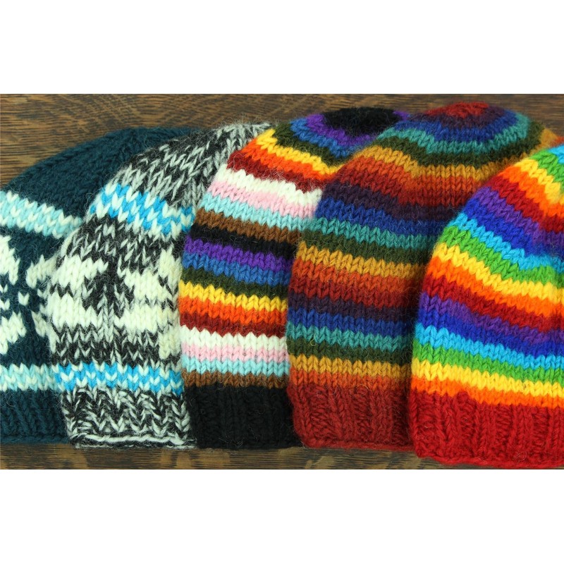 LOUDelephant Knitted Wool Hat, Snowflake Dark Teal