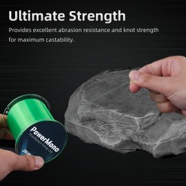 RUNCL PowerMono Fishing Line, Monofilament Fishing Line - Ultimate Strength, Shock Absorber, Suspend in Water, Knot Friendly - Mono Fishing Line (Green, 4LB(1.8kgs), 300yds)
