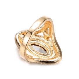 HAIXIAN Gold Eye Shape Green Cubic Zirconia Ring,14K Yellow Gold Plated Cocktail Party Crystal CZ Turkish Ring,Gemstone Turkey Ring Jewelry for Women Her (Ring_B, 7)