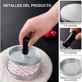 Prensa para Hamburguesas, Prensa para Carne con 100 Hojas de Papel