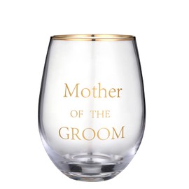 Vaso de vino sin tallo para la madre del novio, 15 onzas, copa de vino sin tallo, regalo de propuesta de boda para el padre del novio