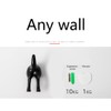 WBANGIAO 4Pcs Nordic Plastic Dog Tail Hooks Wall Mounted Coat