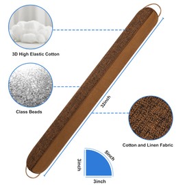 NABOWAN 32" Weighted Under Door Draft Stopper -Triangular Door Draft Blocker with Hook Loops for Easy Install, Save Energy, Home Room Essentials