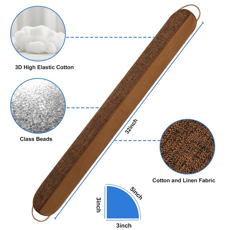 NABOWAN 32" Weighted Under Door Draft Stopper -Triangular Door Draft