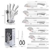 Kitchen Knife Set, Retrosohoo 9-Piece Silver Sharp Non-Stick Coated Chef