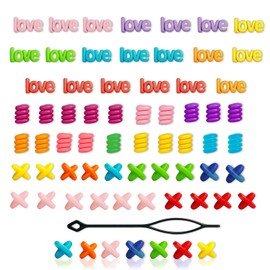 60Pcs Beads for Hair Braids Kids Easy Acrylic Bead Set Jumbo Large Bead for Girls Big Hair Accessories Toddler Beads for Braiding and Cute Hairstyle D