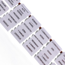 Idyllic Grace Laminated Bible Tabs for Women, Bible Study, Burgundy Foil Indexing Labels, Bible Journaling, Durable, New and Old Testament, Christian, Catholic, Apocrypha, 90 Tabs - Strength