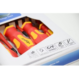 ArmaKit VDE Electric Screwdriver Set, 7 Pieces, Insulated, Tested and Certified to IEC60900 1000V (AKVDE-7)