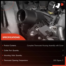 A-Premium Engine Coolant Thermostat Housing Assembly Compatible with Chrysler 300 Dodge Challenger Charger 2011-2021 V6 3.6L