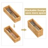 Bamboo Kitchen Drawer Organizer,Stackable Silverware Tray Utensil Organizer Cutlery Holder