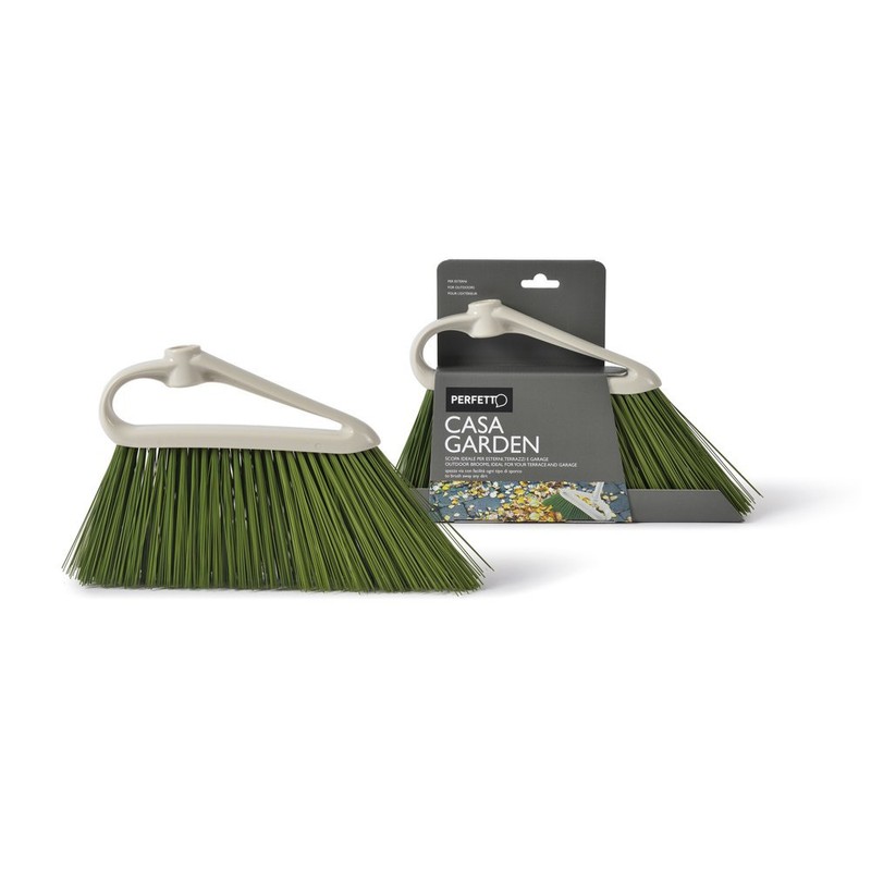 Perfetto Broom for Outdoor Casa Garden, Coccia Ghiaccio/Setola Muschio, One