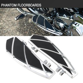 Motorcycle Floorboards Front Phantom Foot Pegs Footrest for Harley Touring 86-2023 Road King Street Glide Road Glides 1986-2017 Softail FL Fat Boy 2012-2016 Dyna FLD (Chrome)