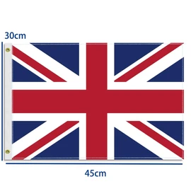 12×18 inch British Flag,30×45 CM Small 100D Britain UK Nautical Outdoor Banner,Tiny Doube Side Printing Decor For Patio Garden With Brass Gromment