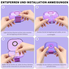 Transparent TPU Case for Beats Powerbeats Pro 2, 360° Drop Protection, with Ring Track Knot, Includes Cleaning Pen, Stylish and Practical (Transparent Purple)